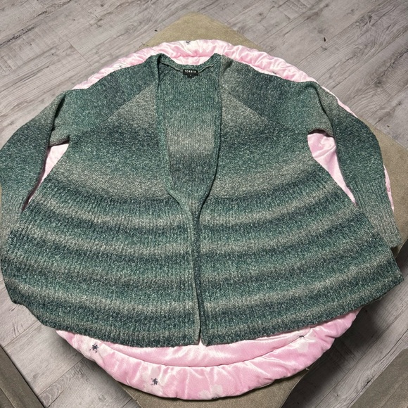 TORRID Womenβs Open Front Cardigan 1 (1X) olive green A cut super soft plus size - Picture 8 of 13